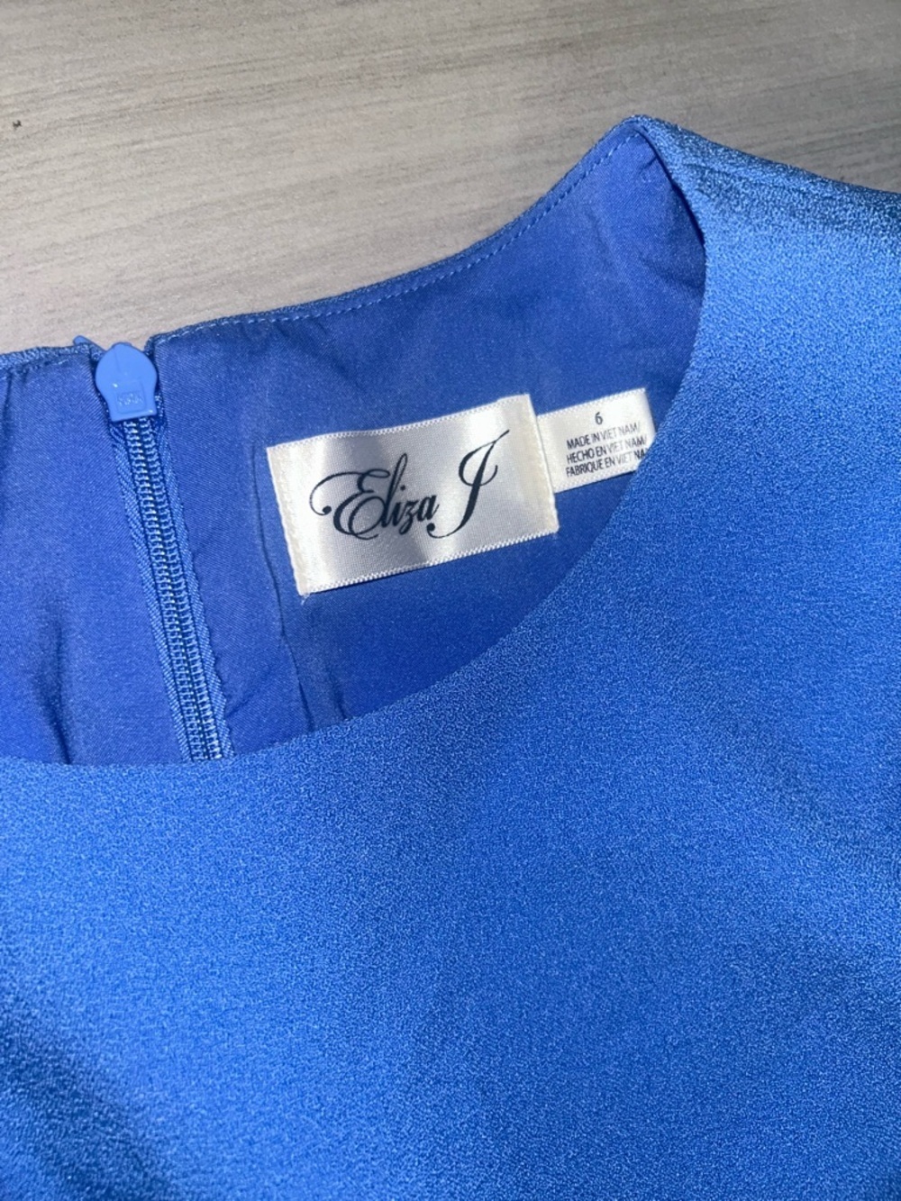 NEW Eliza J Dress tie belt A-line blue size 6 - Picture 6 of 10